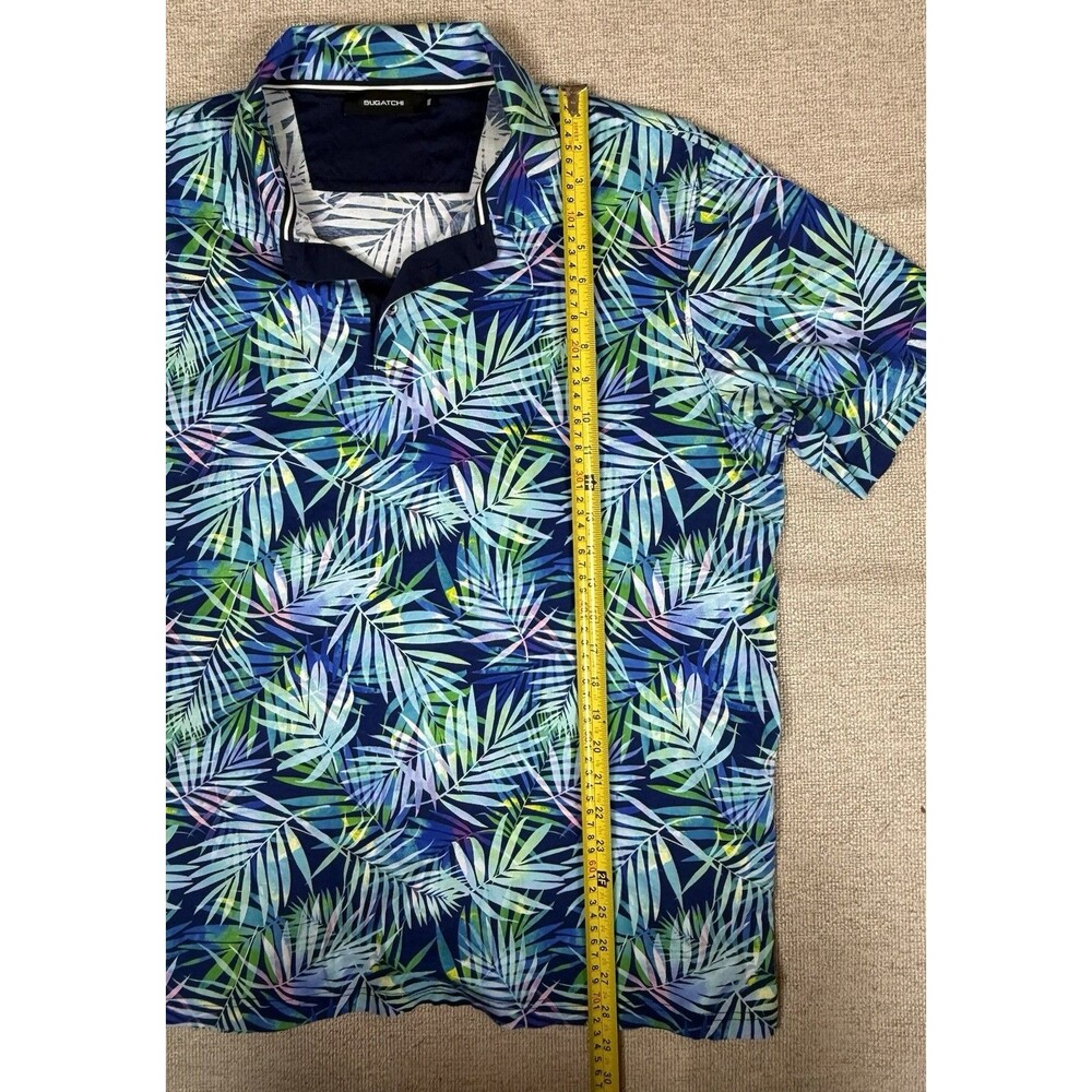 Bugatchi Golf Polo Shirt‎ Men's XXL Blue Palm Leaf - Picture 5 of 8